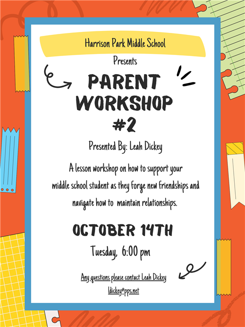 Parent Workshop #2 Flyer